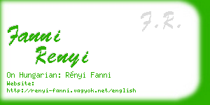 fanni renyi business card